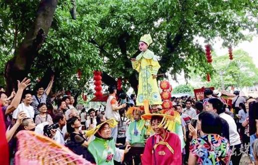 潭山村飘色巡游（资料图）