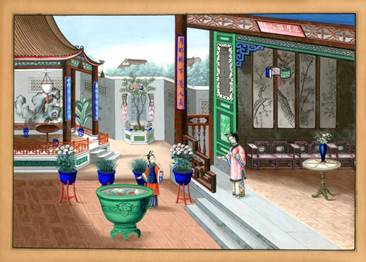 19世纪纸本水彩画所见西式单腿圆形桌