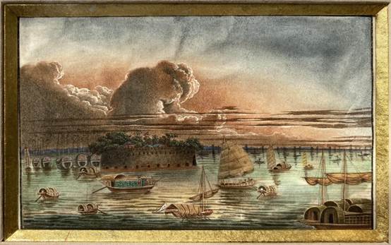 海珠炮台（画心横16厘米纵10厘米）