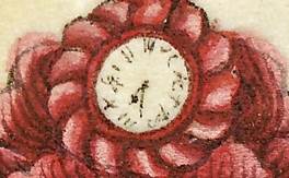 镶嵌在屏风上的西洋钟 - 副本